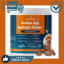 NOVEHA Eye Supplement for Dogs Vision Support Chews w/ Lutein  Vitamin C -2 PACK