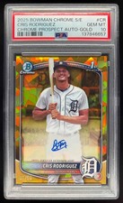 2025 Bowman Chrome Sapphire Gold #CPSA-CR Cris Rodriguez RC Auto /50 PSA 10