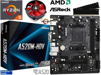 PC Aufrüstkit Bundle AMD Ryzen 5 3500X bis 32GB DDR4 mit ASRock A520M-HDV