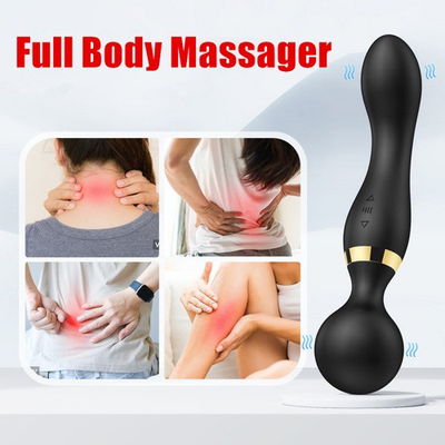 #ad Silicone 20 Speed Massage Wand with Dual Heads Rechargeable amp; Silent Operation $11.79