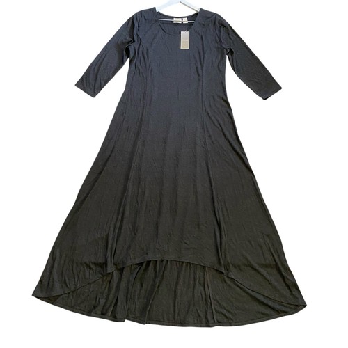 Abito Chico's High Low LILLY Lagenlook grigio maxi elasticizzato nuovo con etichette $129 taglia media 8 - Foto 2 di 12