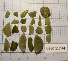 GR 2194 Genuine Surf-Tumbled Sea Glass   Frosted Green Ideal for Crafting  Col