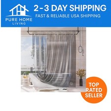 Eco-Friendly 72x72 Shower Curtain Liner - Rustproof Grommets Weighted Stones