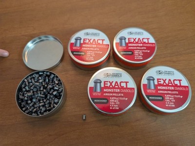 JSB MATCH DIABOLO EXACT RS .177 Caliber Monster Pellets .87g - 400x5 Count