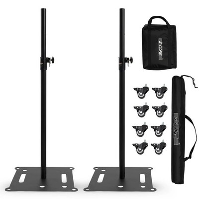 5Core Speaker Stand 2Pcs Heavy Duty Adjustable 61'' DJ PA Stands 35mm w Wheels