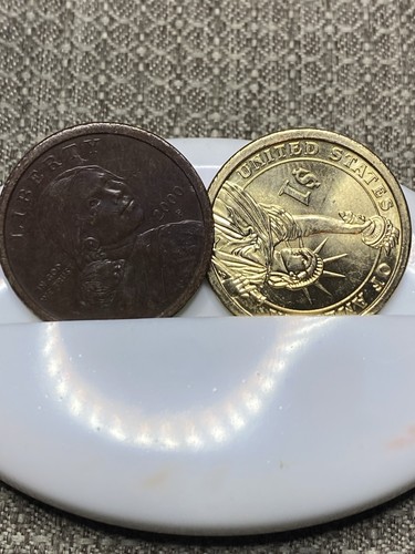 2000-P Sacagawea Dollar Wounded Eagle Error. Wrong Color No Gold On This Coin. - Picture 5 of 6