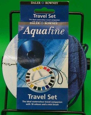 Daler Rowney Aquafine Watercolor Paints 18 Half Pan Colours Round Travel Set