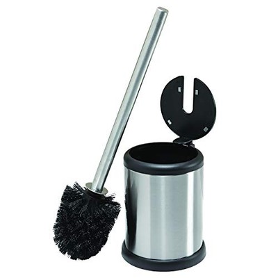 Bath Bliss Toilet Bowl Brush and Holder with Self Closing Lid, Space Saver, Deep