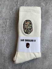 Set 2 BAPE A Bathing Ape Crew Socks Big Ape Head Embroidered Camo Streetwear