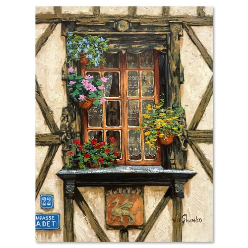 Viktor Shvaiko, "Windows of France" Hand Embellished Limited Edition Printer's P