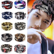 Camouflage Stretchable Headband Width 6cm Yoga Outdoor Sport for MenWomen Youth  