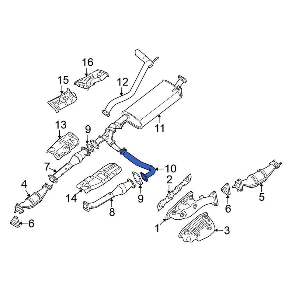 For Nissan Frontier 2005-2019 Nissan 200309BK0A Exhaust Intermediate Pipe Foto 4 de 4