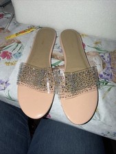 New Clear Band Rhinestone Crystal Open Toe Slides Platform Sandal Shoe Flip Flop