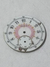 ELGIN 12 SZ POCKETWATCH MULTI COLOR PORCELAIN DIAL DESTROYED IN MAIL --- BB-2098