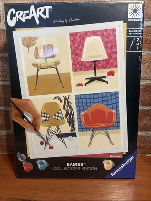 Ravensburger Eames Take a Seat CreArt Paint by Number 9.5''×12'' New