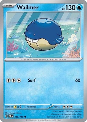 Wailmer JTG 040/159 Pokémon SV09: Journey Together Common EN NM