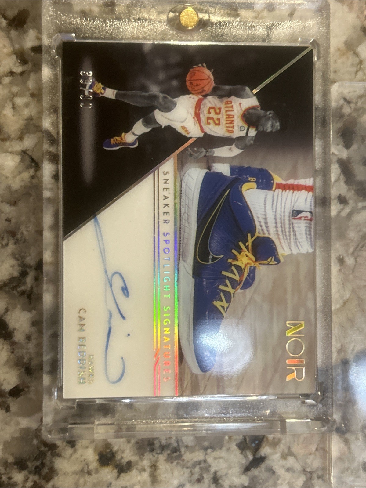 2020-21 Panini Noir Cam Reddish Sneaker Spotlight Signatures Auto /99 Hawks