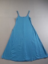 Old Navy Women Dress XL Cyan Blue Sleeveless Strappy Floaty Flared Casual Maxi