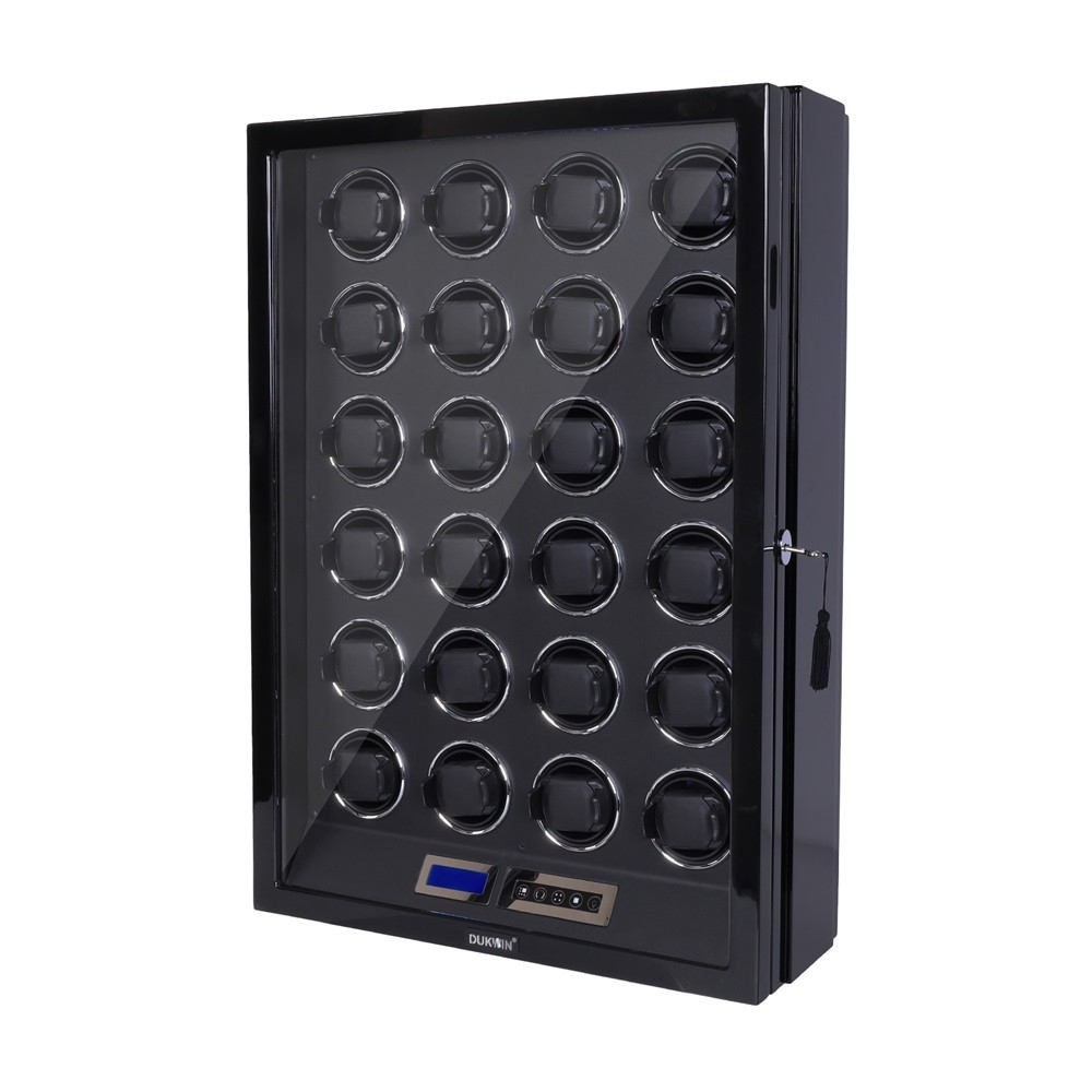Automatic Rotation LED 24 Watch Winder Display Box Case Storage LCD Touch Screen