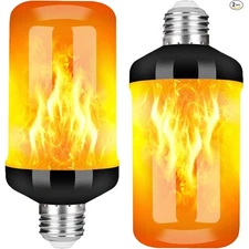Flame Effect Light Bulbs, 4 Modes Fire Flickering Light Bulbs with Upside Dow