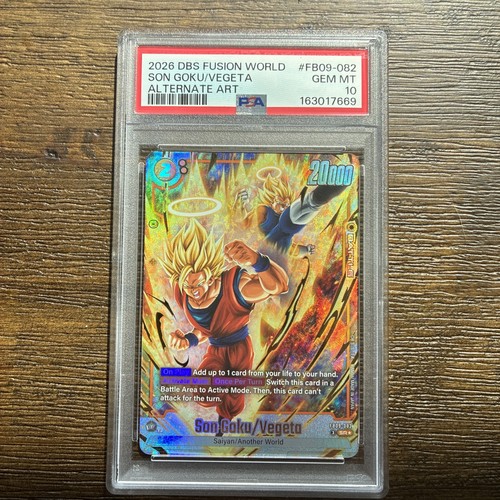 2026 Dragon Ball Super Fusion World Son Goku/Vegeta SR Alt Art FB09-082 PSA 10