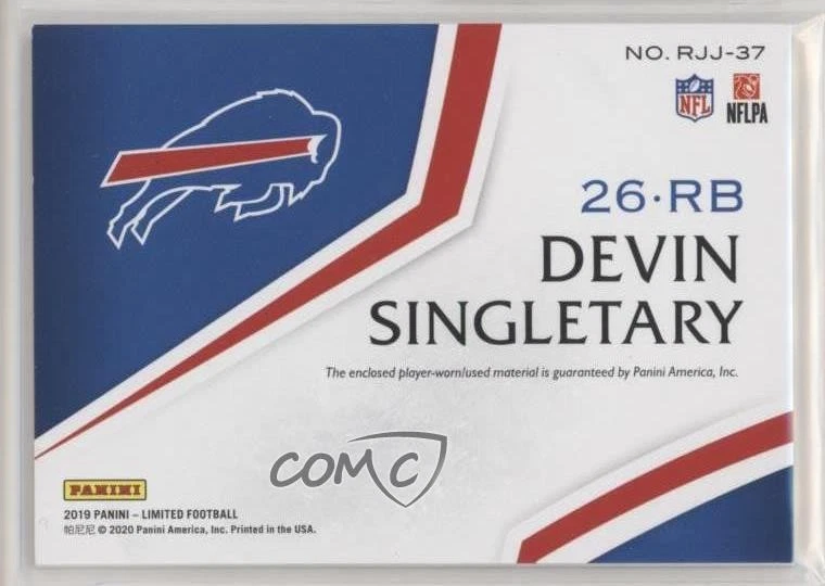 2019 Panini Limited Rookie Jumbo Jerseys Ruby Spotlight /25 Devin Singletary RC - Image 2 of 2