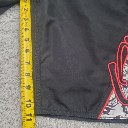 ONeill Board Shorts Uomo 32 Nero Rosso Cravatta Vita Gamba Tasca Y2K Logo Surf Spiaggia - Foto 5 di 9