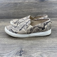 Steve Madden Symba Slip On Sneaker Womens Size 9 Gray Snake Print Casual Shoes