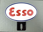 VINTAGE 6x5.25 ESSO GASOLINE OIL GAS PUMP STATION PORCELAIN TOPPER SIGN