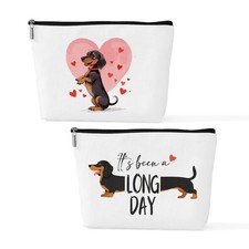 2 Pcs Dachshund Makeup Bag, Dachshund Gifts Cosmetic Bag Travel Organizer Bag...