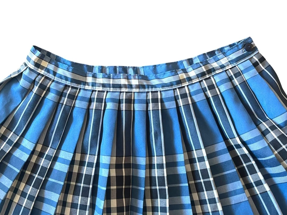 Dennis Uniforme Escolar Falda Plisada a Cuadros 1886B Juniors 13 J13 Azul Hecho en EE. UU. Foto 3 de 4