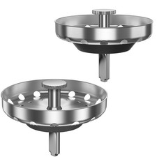 Kitchen Sink Strainer Basket, Stainless Steel, 3-1/2 Inch Drain Stopper Combo wi