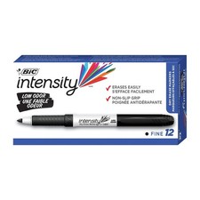 BIC Intensity Black Low Odor Dry Erase Markers, 12 Count Pack of 1 ,