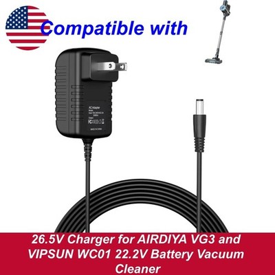 26.5V Charger for AIRDIYA VG3 and VIPSUN WC01 22.2V Battery Vacuum Cleaner