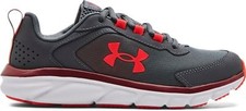 Under Armour Boys' Grade School UA Assert 9 Running Shoes Versa Pitch Gray/Red/P