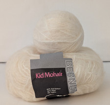 ONE 1.4 oz Ball Bernat KID MOHAIR White Yarn  one ball