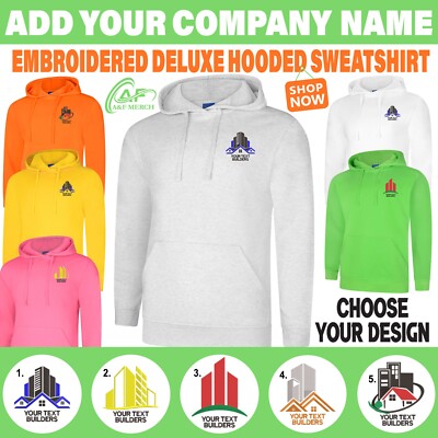 Personalised Custom Embroidered Hoodie Your Company Name Builder  Construction