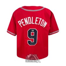 Terry Pendleton 91 NL MVP Autographed Atlanta Custom Red Baseball Jersey - BAS