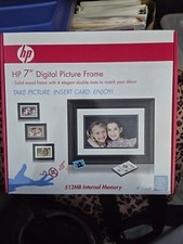 HP Df780a4 " Black Wood Digital Photo Picture Frame 512 MB Internal Memory New