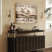 1 Piece Wooden Framed Sleeping Girl Giving It To God To Sleep Canvas Print