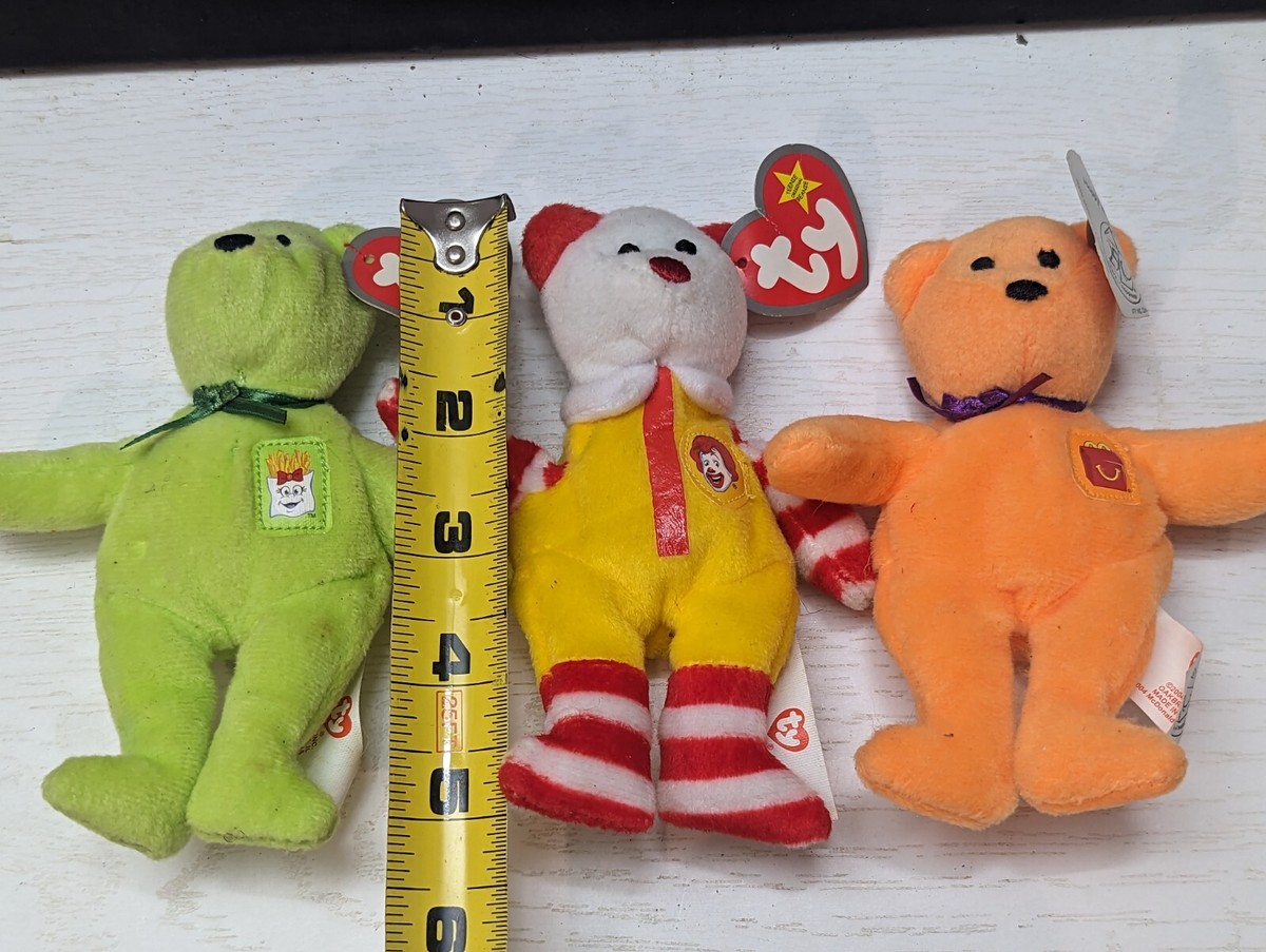 Lot 2004 Ty Teenie Beanie Baby Plush Bear Tags Fries Happy Meal