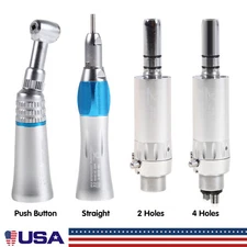 Dental Slow Speed Handpiece Contra Angle Straight Air Motor E-type 4/2 Hole