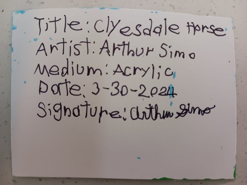 ACEO Cleyesdale Horse 2.5 x 3.5 by Arthur Simo - Picture 2 of 2