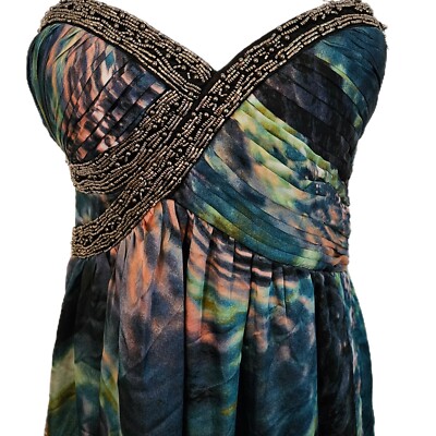 blue dress for baby girl Rent Little Mistress Sofie Dusty Blue Pearl Mesh Maxi Dress main image 1