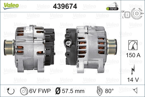VALEO 439674 Alternator for CITROËN,FIAT,LANCIA,PEUGEOT