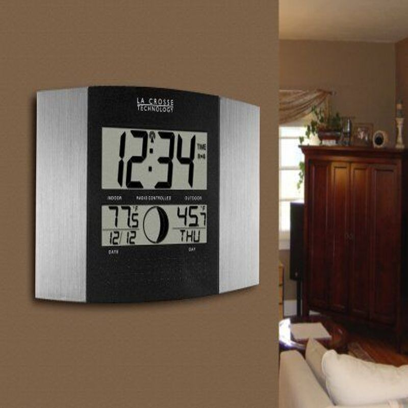 La Crosse Technology WS8117UITAL Atomic Clock with Indoor/Outdoor