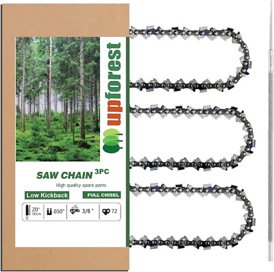 3PACK,For ECHO CS-7310P, CS-7310PW,20''Chainsaw Chain Blade,3/8'' LP,050'',72 DL