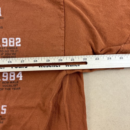 George Strait Shirt Mens XL Orange 90s Adult Country Time Wheel NOTES SKU3003 - Picture 7 of 10