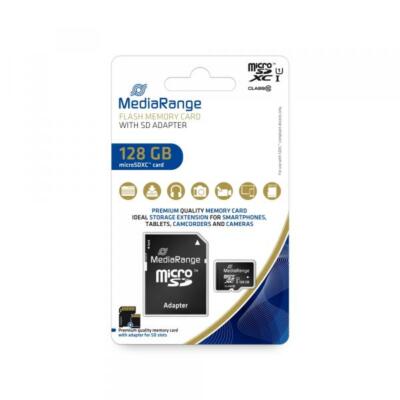 Mediarange Micro SDXC Karte 128GB Speicherkarte UHS-1 Class 10