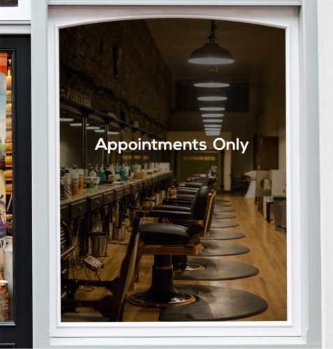APPOINTMENTS ONLY Sticker Barber Barbershop Hairdresser Nails Beauty Salon Decal - Picture 1 of 6